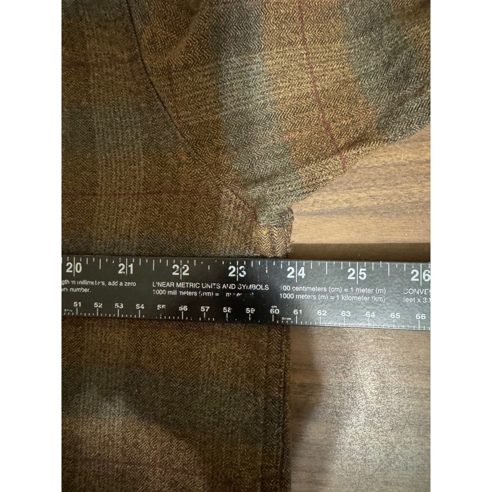 Morgan Creek Outfitters Mens XL Brown Plaid Herringbone Cotton Rayon Shirt L/S - Picture 8 of 12
